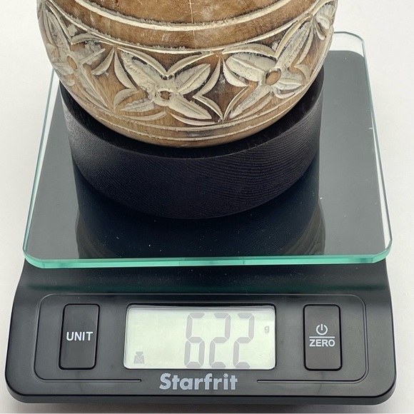 Carved Wooden Sphere Ball on Stand - Picture 8 of 9